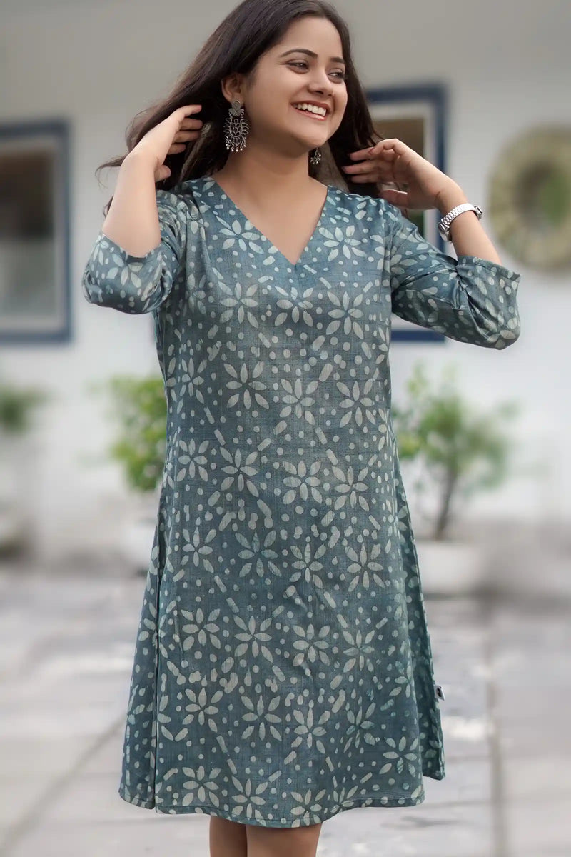Chhaya Batik Skater Dress – Premium Cotton Fashion